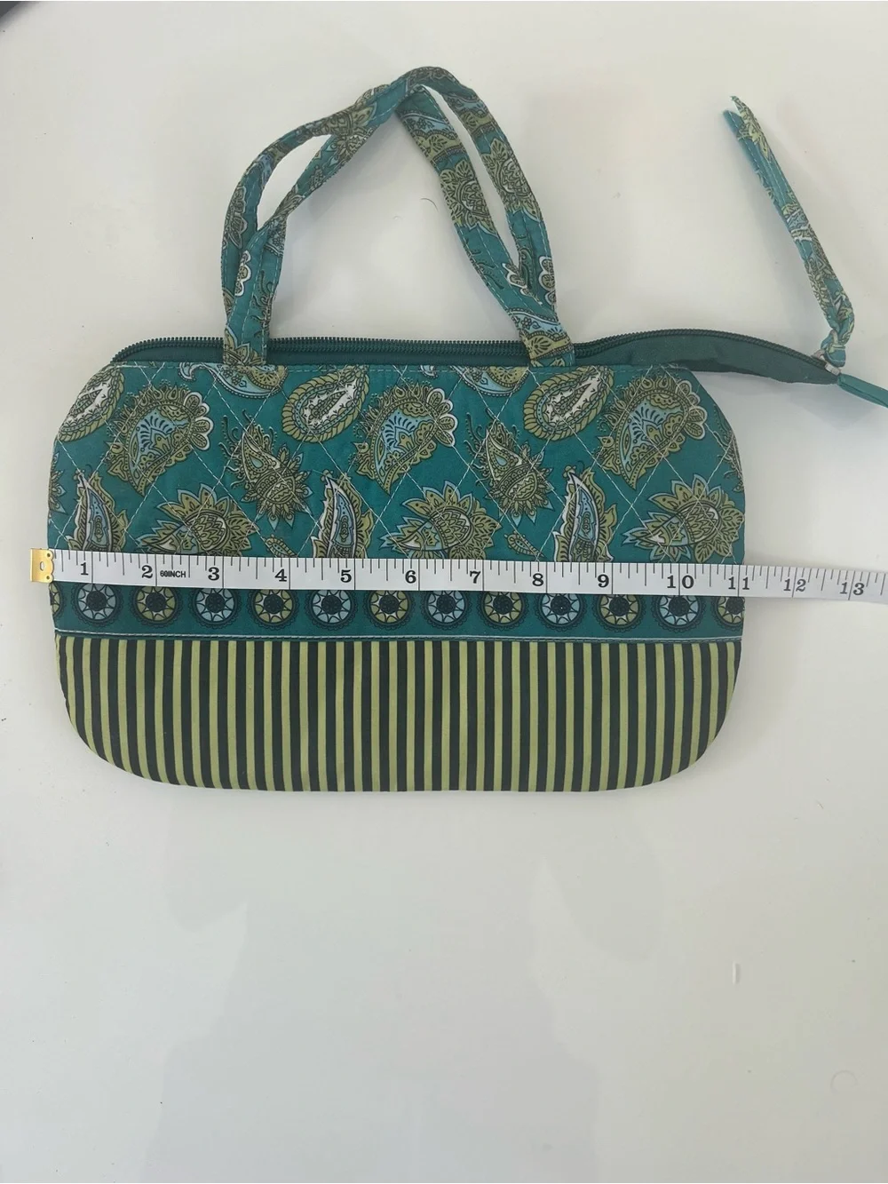 Teal Paisley Print Women’s Makeup bag